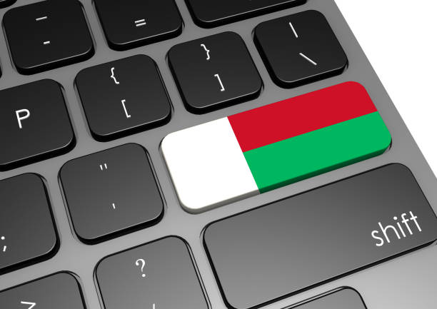 le drapeau de Madagascar sur un clavier d'ordinateur - externalisation Madagascar - Buro Services