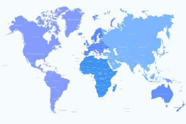 une illustration vectorielle de la carte du monde - services de domiciliation - Buro Services