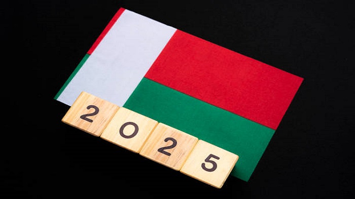 Drapeau de Madagascar avec bloc de date - offres de portage salarial - Buro Services