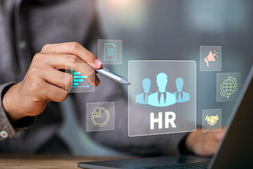 Interface RH numérique avec des icônes - externalisation francophone - Buro Services