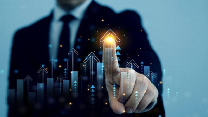 Graphique de développement commercial et stratégie d'objectifs - contrat de portage salarial - Buro Services